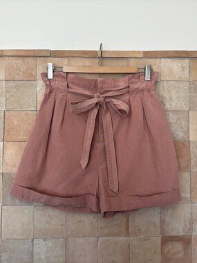 Club Monaco "Anree" Paperbag Short in Peach Bluff Size 6